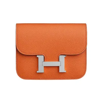 HERMES Constance Slim Epsom Calfskin Clutch Wallet Fanny Pack Women's 93 Orange Hermes Orange