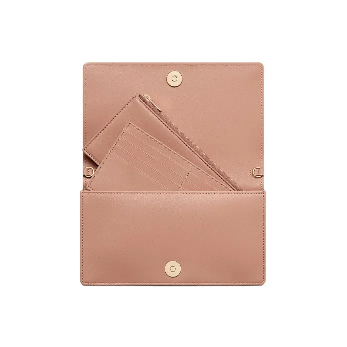 DIOR Lady Dior Lambskin One Shoulder Crossbody Clutches Women's Pink-5