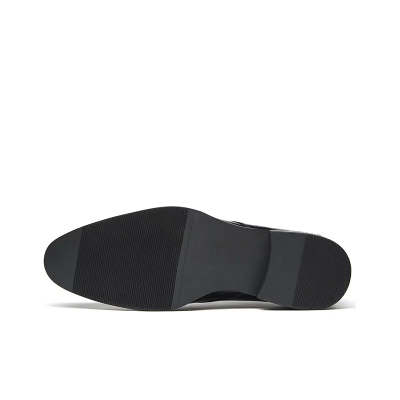 KANGNAI Dress Shoes Men Low Top Black-4