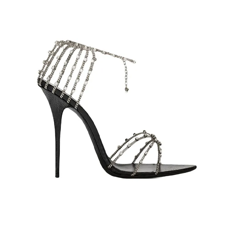 SAINT LAURENT ALEX One Strap Sandals 11cm Women's Black-1