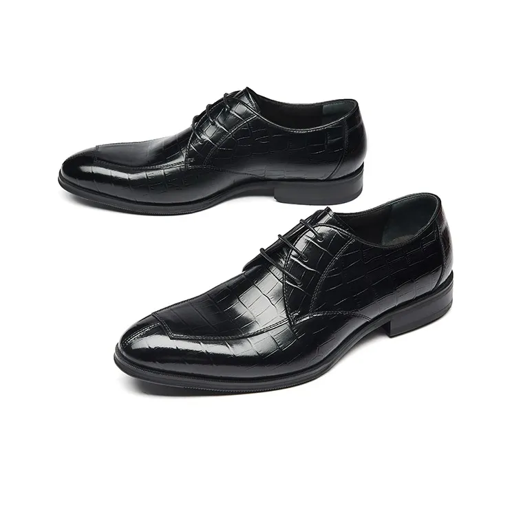 KANGNAI Dress Shoes Men Low Top Black-1