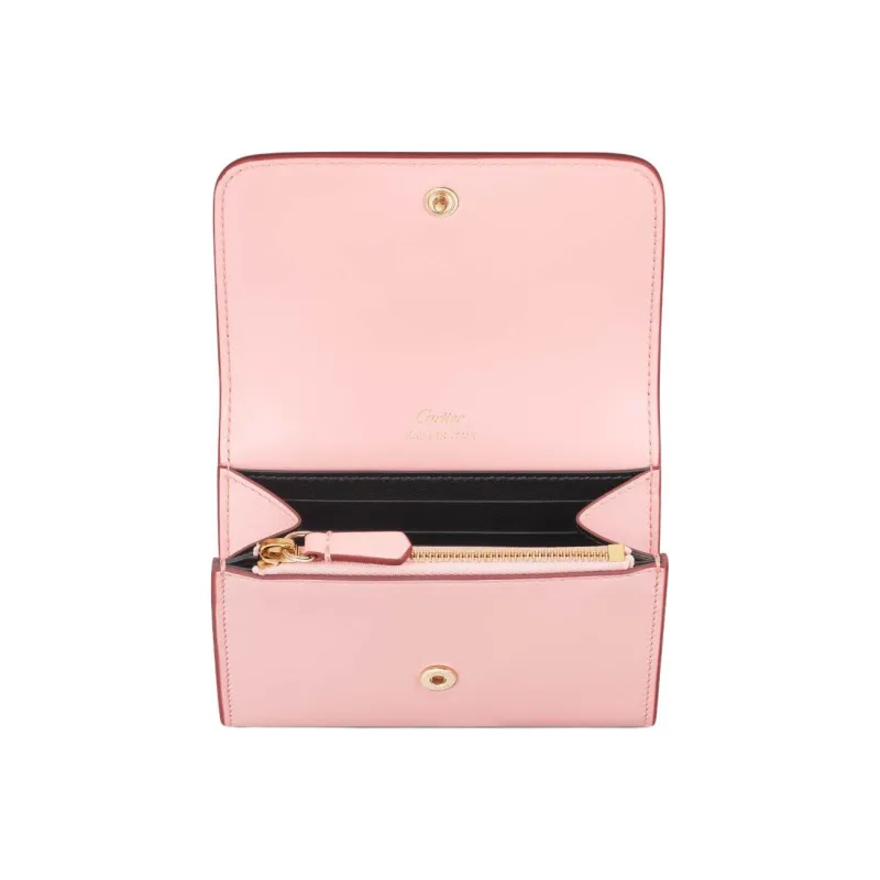 CARTIER Calfskin Wallet Mini Women's Pink-1