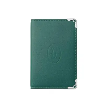 CARTIER Must De Cartier Calfskin Card Holder Women's Sand Gold Stone Color