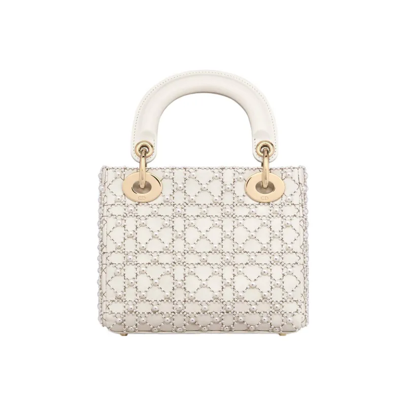 DIOR Lady Dior Cow Leather Dior Bag Shoulder Bag Crossbody Bag Handbag Mini Women's Milk White-1