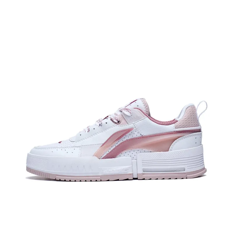 LiNing Li Cheng Lining Is Anti Slip Wear Resistant Low Top Sports Casual Shoes Women's White Pink-0