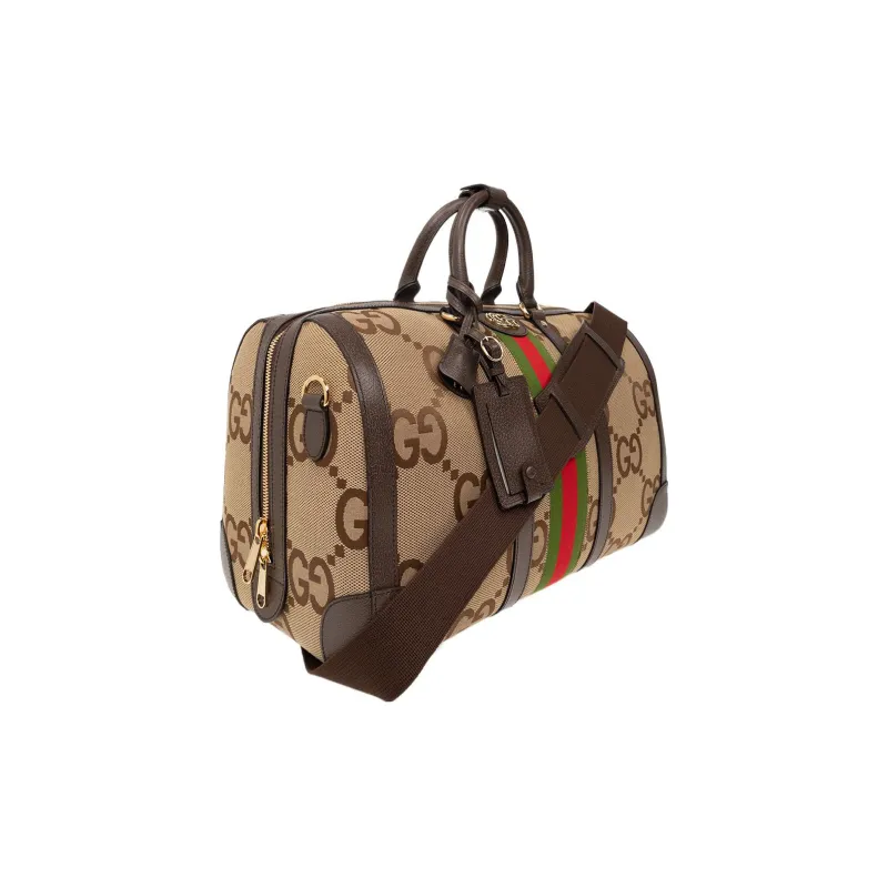GUCCI Ophidia Canvas With Leather Handbag Shoulder Bag Crossbody Bag Travel Bag Small Size Men's Camel/Brown-2