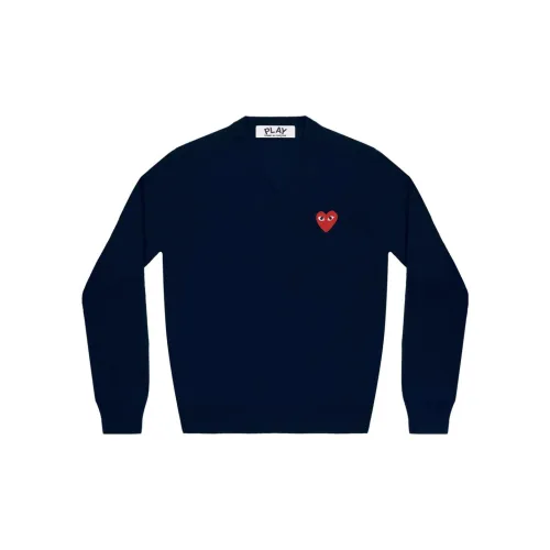 CDG Play Sweaters Unisex Dark Blue