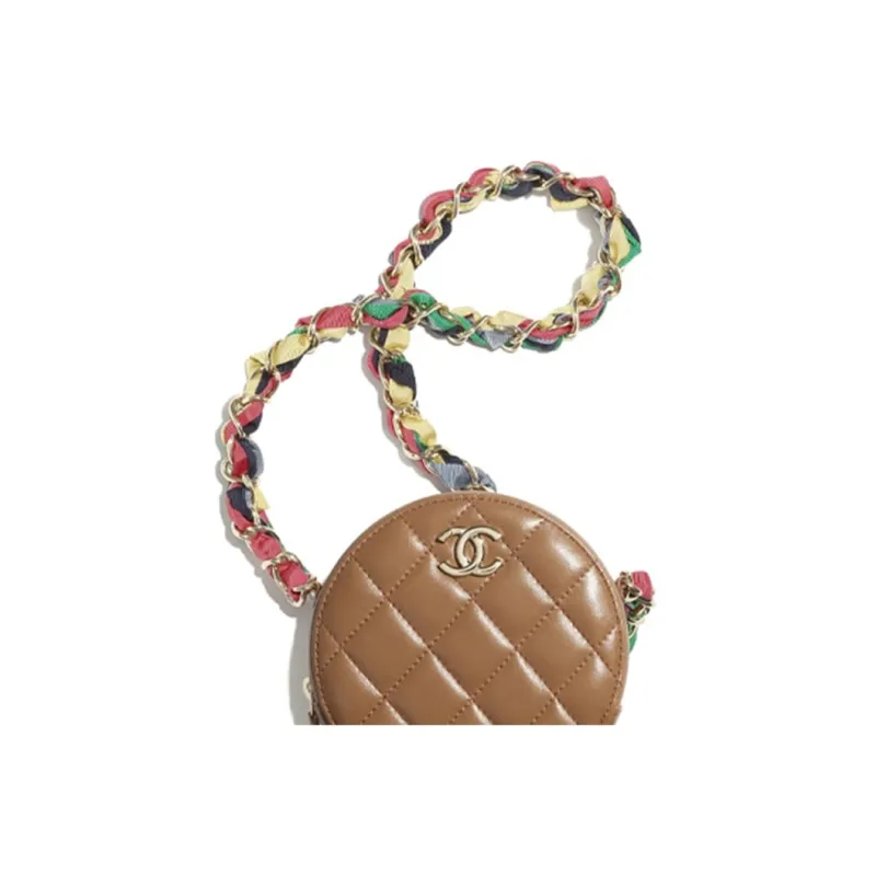CHANEL 19Bag Shiny Lambskin Shoulder Bag, Crossbody Bag Trumpets Women's Brown-4