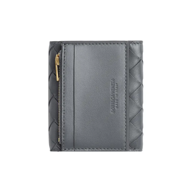 Bottega Veneta Sheepskin With Cow Leather Wallet Women's Lightning Grey-1