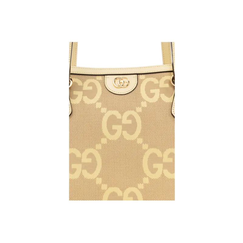 GUCCI Ophidia Canvas With Leather Tote Bag, Shopping Bag, Canvas Bag, Handbag Medium Size Women's Beige/Yellow-3
