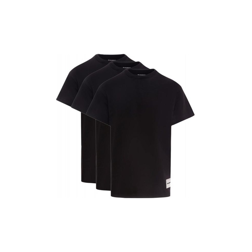 Tシャツ・カットソー JIL SANDER 3-PACK COTTON T-SHIRT WITH LOGO PATCH Jil Sander logo-patch Cotton T-shirt (set Of three) | Blue