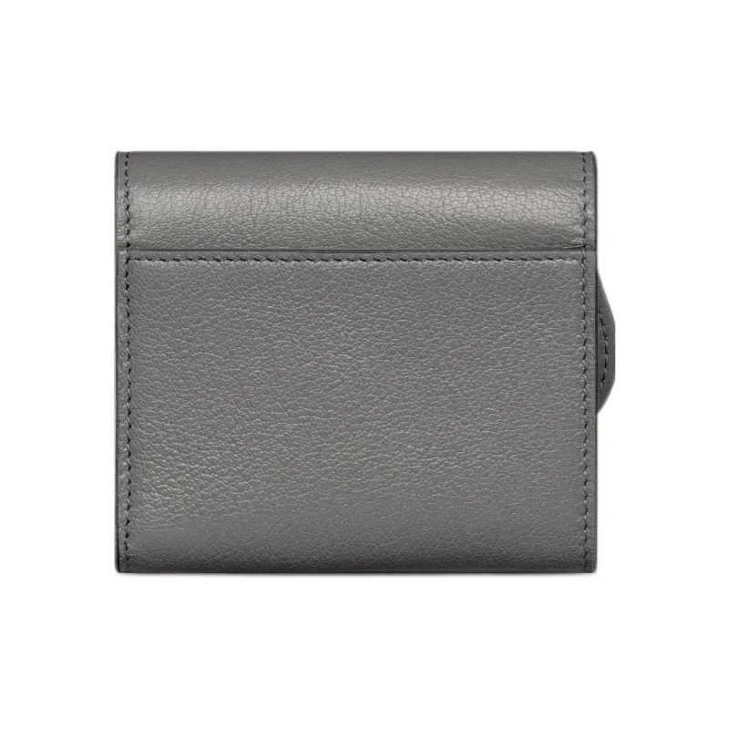 DIOR Saddle Sheepskin Wallet Women's Gray-3