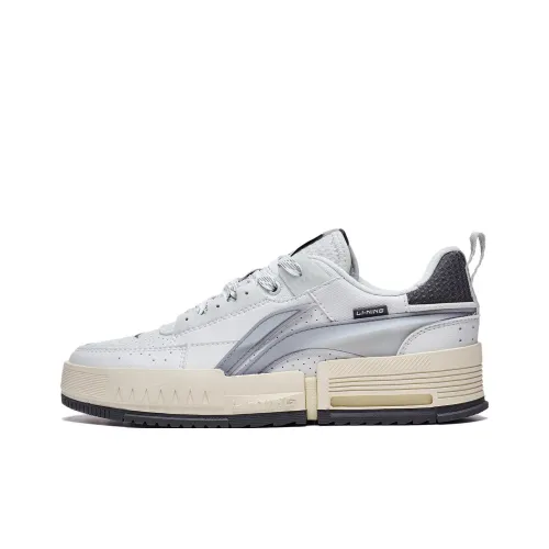 LiNing Lining Is Anti Slip Wear Resistant Low Top Casual Shoes Women's White Gray