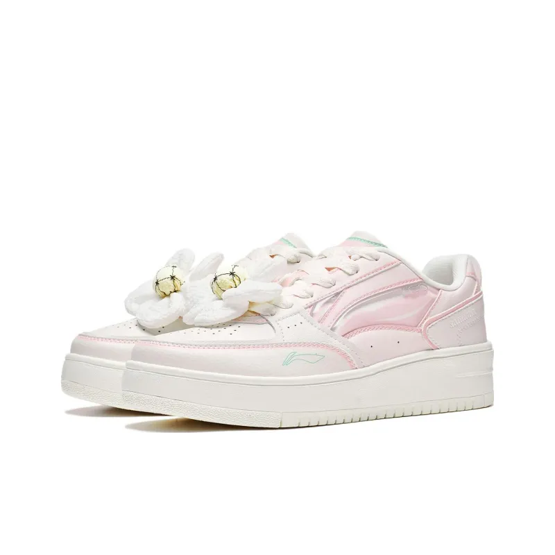 Li Ning X Disney Skate Shoes 'Pink White' Women's-2