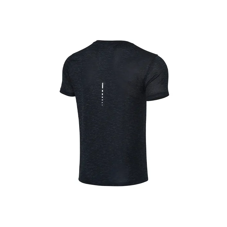 LiNing Running Collection T Shirt Men's Black Thunder Gray-1