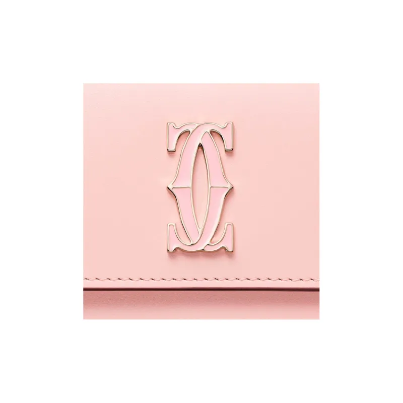 CARTIER Calfskin Wallet Mini Women's Pink-4