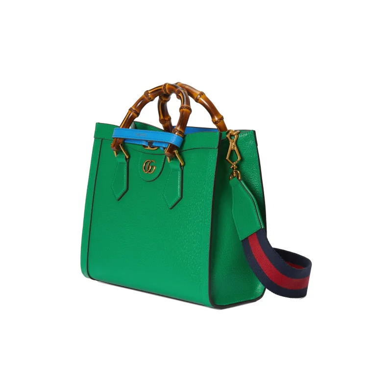 GUCCI Diana Leather Tote Bag Shopping Bag Shoulder Bag Handbag Small Size Women's Green-3