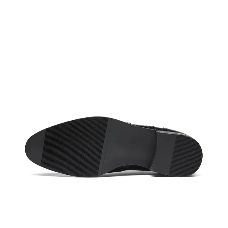KANGNAI Dress Shoes Men Low Top Black-4