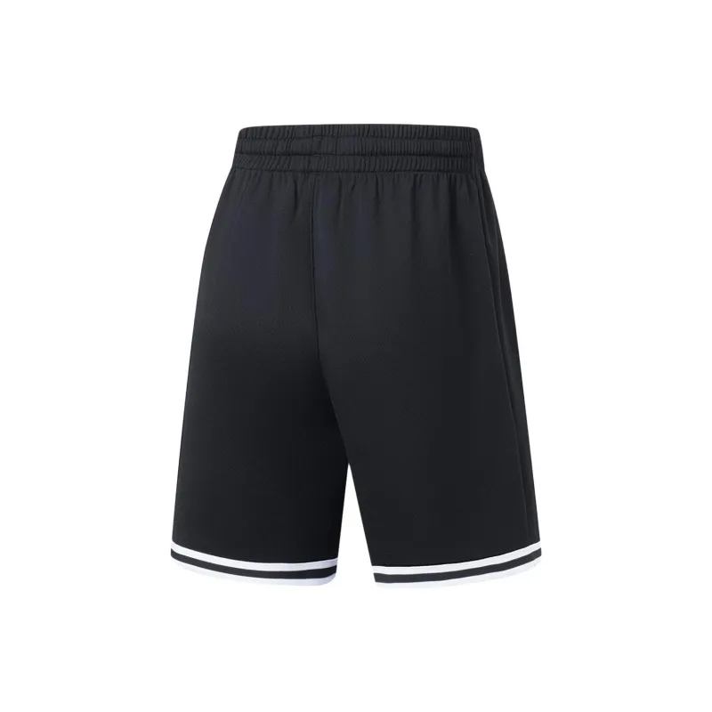 LiNing Sports Basketball Collection Basketball Suit Men's Black And White Woven Ribbon.-5