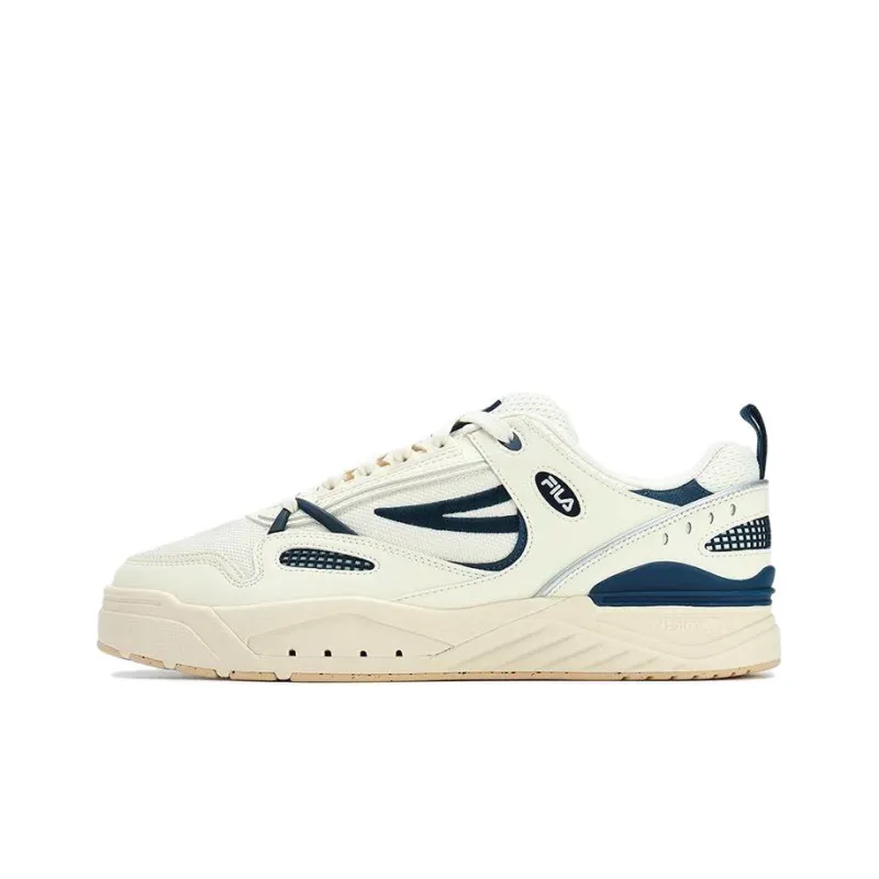 FILA SLAM Anti Slip Wear Resistant Low Top Skateboard Shoes Men's White Blue-0