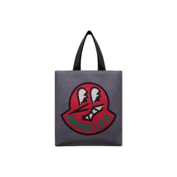 Moncler Canvas Canvas Bag Tote Bag Shopping Bag Shoulder Bag Handbag Men's Gray