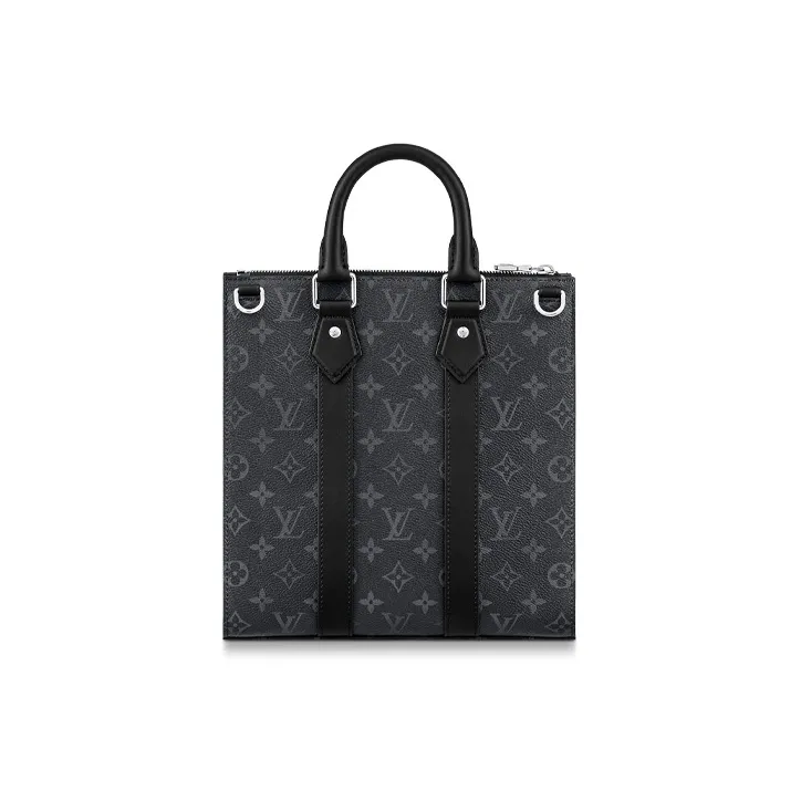 LOUIS VUITTON Sac Plat Coated Canvas With Leather Trim Crossbody One Shoulder Handbags Regular Men's Black-2