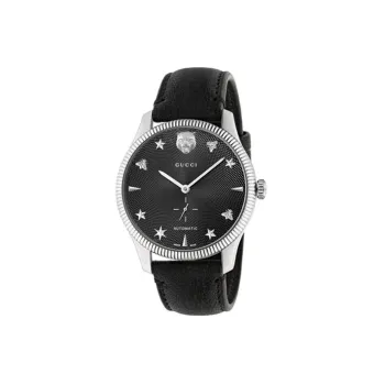 GUCCI G-Timeless Collection Wrist Watch Automatic Mechanical Movement Leather Watch Bands 40mm Black Dial Men's Watches