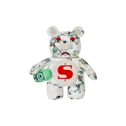 SPRAYGROUND PVC Bear Bag Backpack Large Size Unisex Raw White
