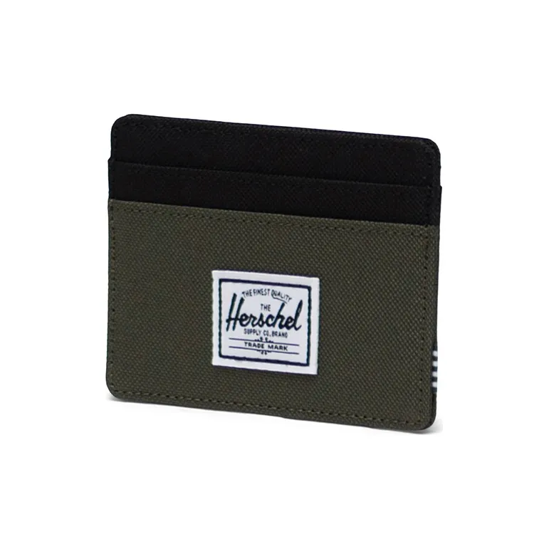 Herschel Recycled Material Card Holder ID Card Holder Card Wallet Coin Purse Regular Unisex Twilight Forest Green/Black-2