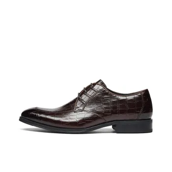 KANGNAI Dress Shoes Men Low-Top Brown