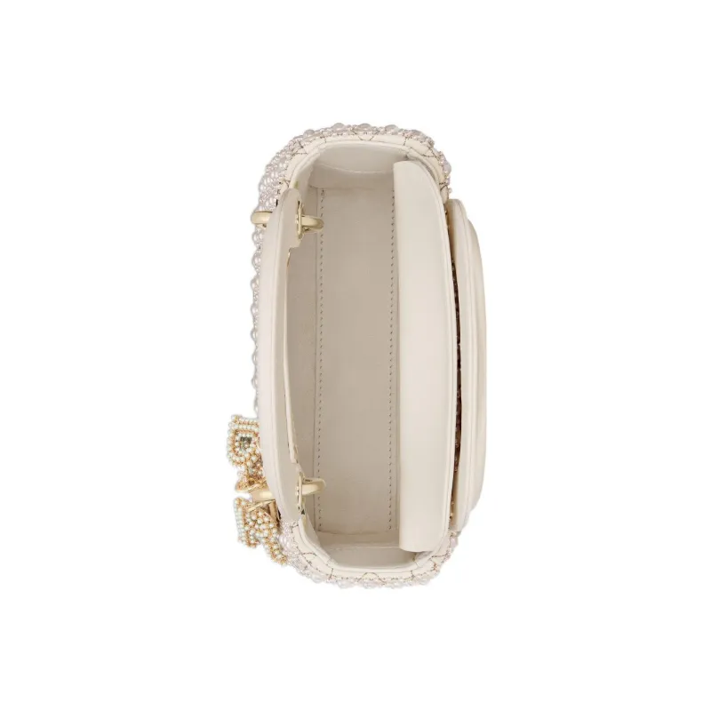 DIOR Lady Dior Cow Leather Dior Bag Shoulder Bag Crossbody Bag Handbag Mini Women's Milk White-3