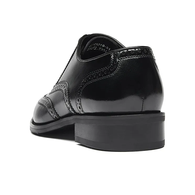 KANGNAI Dress Shoes Men Low Top Black-3