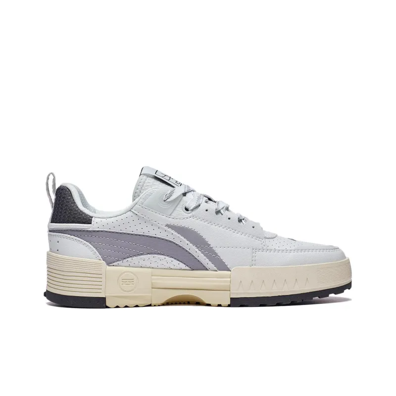 LiNing Lining Is Anti Slip Wear Resistant Low Top Casual Shoes Women's White Gray-1