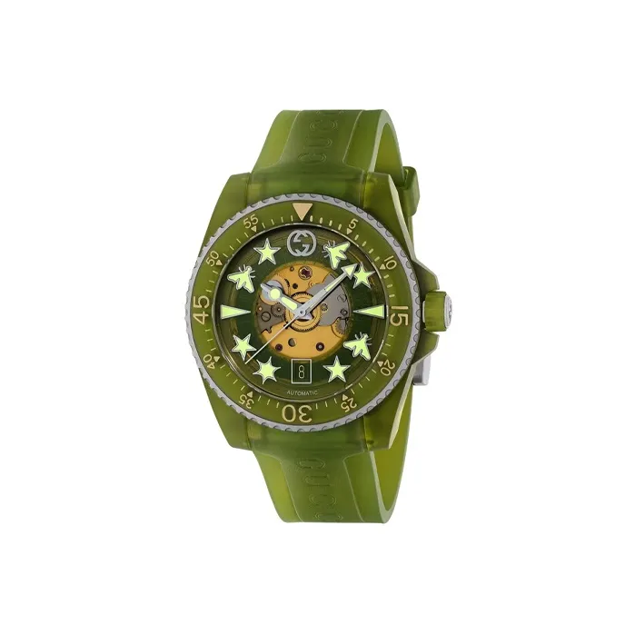 GUCCI Dive Collection Wrist Watch Automatic Mechanical Movement PC Plastic Strap 40mm Green Dial Women's Watch-1