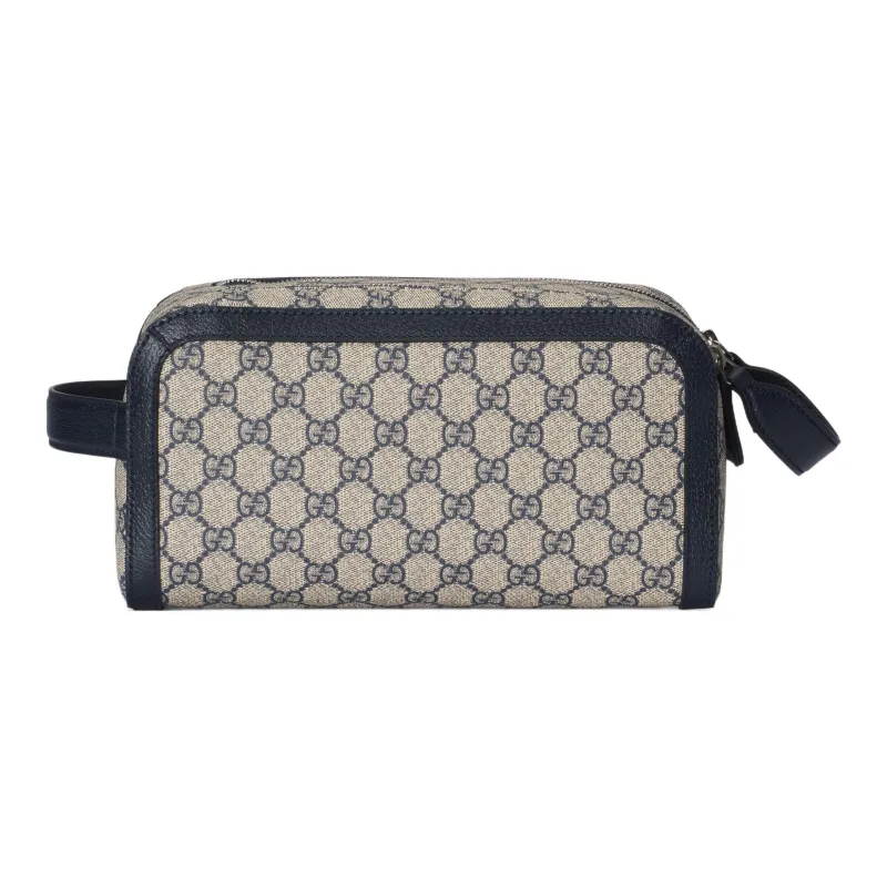 GUCCI Canvas With Leather Binding Clutches Toiletry Bags Unisex Beige/Blue-1
