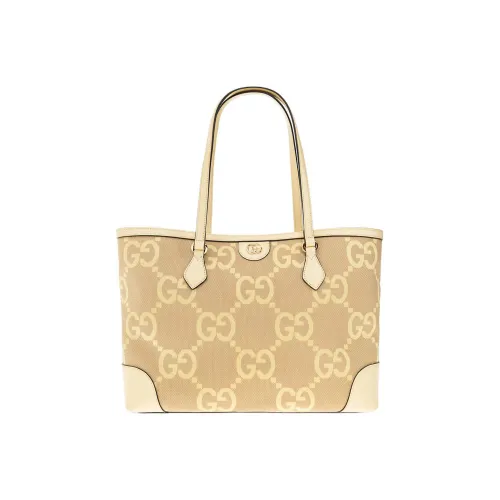 GUCCI Ophidia Canvas With Leather Tote Bag, Shopping Bag, Canvas Bag, Handbag Medium Size Women's Beige/Yellow