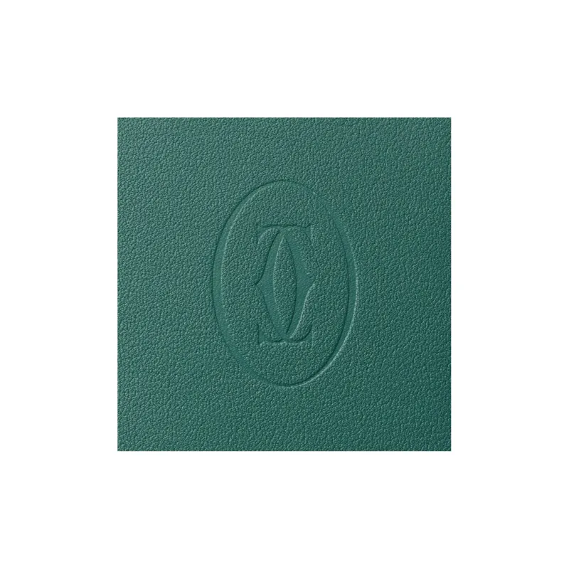 CARTIER Must De Cartier Calfskin Card Holder Women's Sand Gold Stone Color-4
