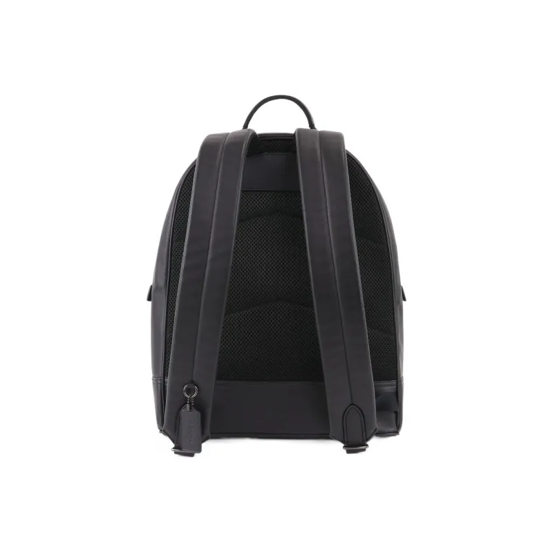 COACH Rider Fabric With Cow Leather Backpack Men's Black Gray-2
