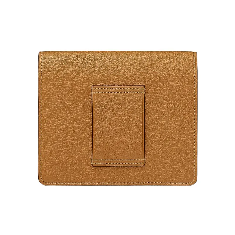 HERMES Roulis Goatskin Clutch Fanny Pack Wallet Women's 28 Caramel Caramel-1