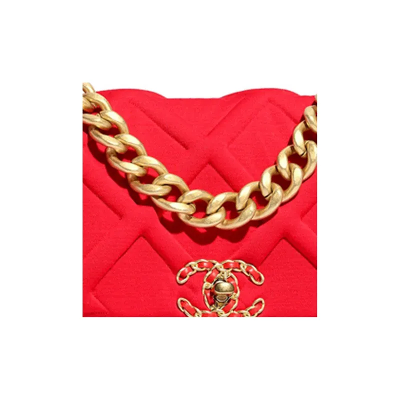 CHANEL Cow Leather Chain Bag Flap Bag Crossbody Bag Shoulder Bag Women's Red-3