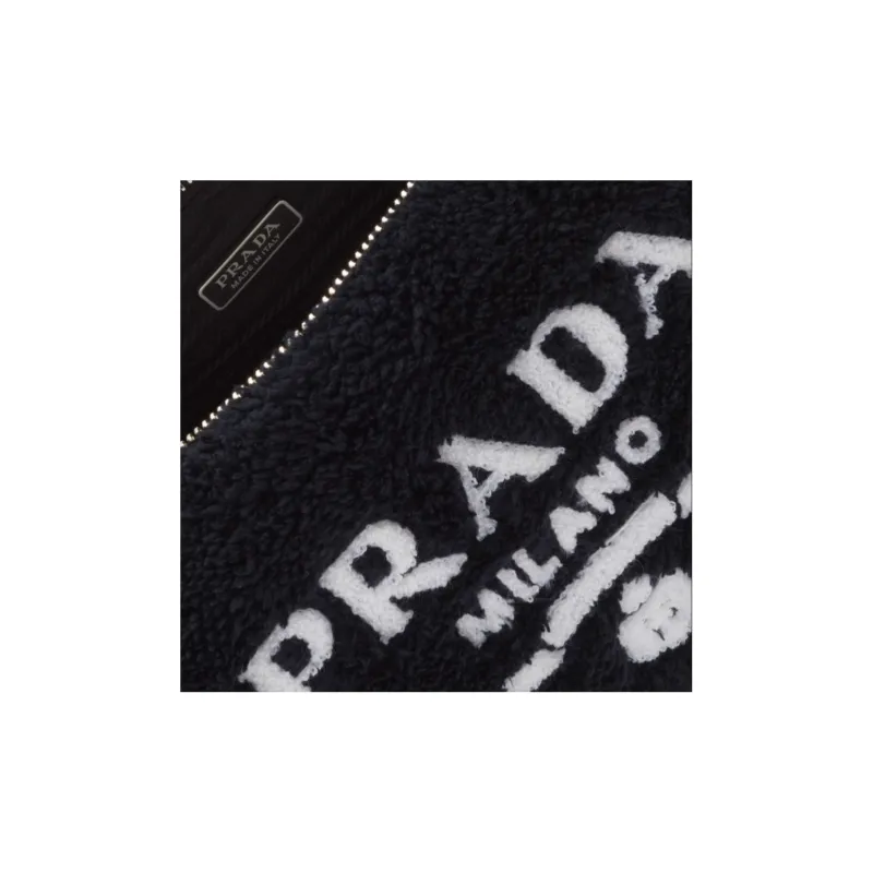 PRADA Triangle Fabric With Leather Accents Crossbody Bag Shoulder Bag Mini Women's Black-3
