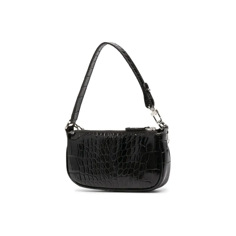 By Far Crocodile Embossed Shoulder Bag-2