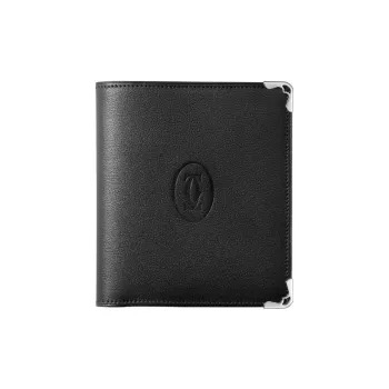 CARTIER Must De Cartier Calfskin Wallet Women's Black