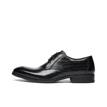 KANGNAI Dress Shoes Men Low-Top Black