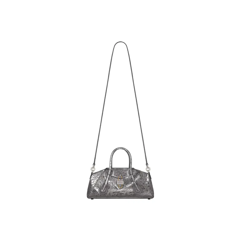 GIVENCHY Antigona Lambskin Shoulder Bag Crossbody Bag Handbag Mini Women's Silver-3