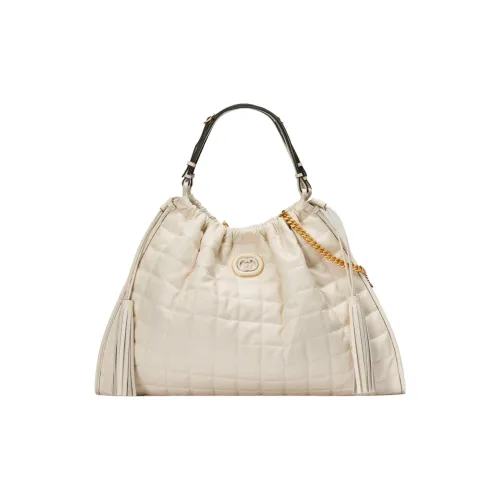 GUCCI Leather One Shoulder Handbags Large Size Women's White
