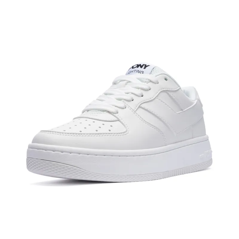 PONY Lighting Slip Resistant Cushioning Wear Resistant Low Top Skateboard Shoes Unisex White-1