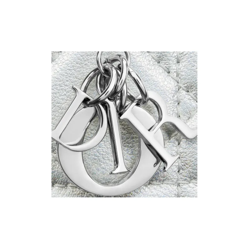 DIOR Lady Dior Lambskin Card Holder, Wallet Women's Silver-4