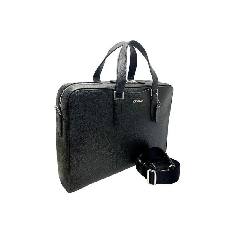 COACH Beckett Calfskin Shoulder Bag Briefcase Laptop Bag Handbag Large Size Men's Black-2