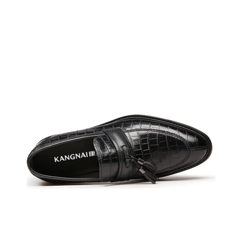 KANGNAI Dress Shoes Men Low-Top Black-2